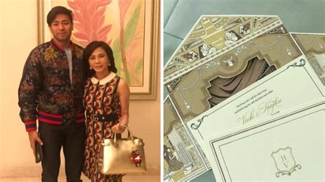 Vicki Belo shows her golden wedding invitations