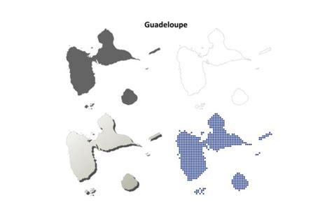 Guadeloupe Outline Map Set Graphic by davidzydd · Creative Fabrica