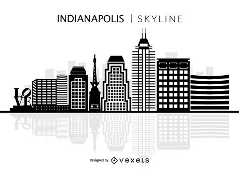 Indianapolis Skyline Silhouette Vector Download