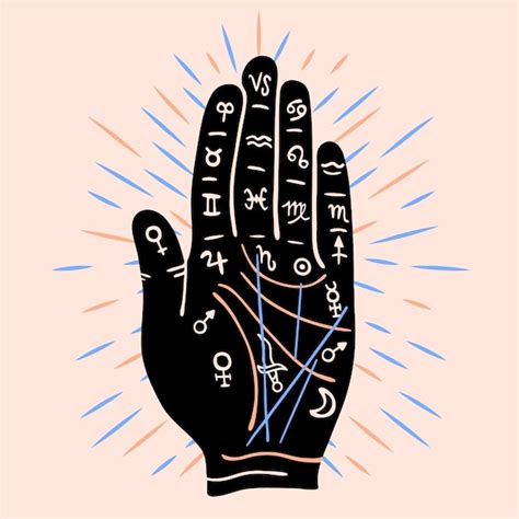 Free Vector | Palmistry concept with symbols