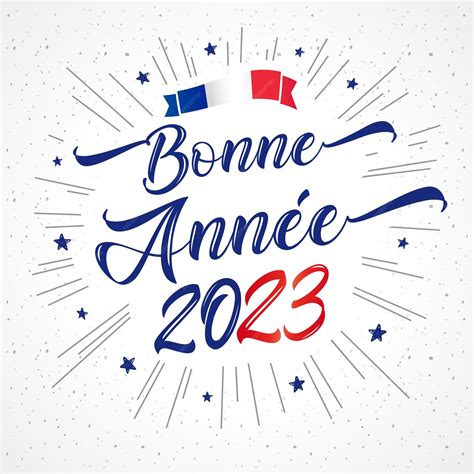 Premium Vector | Bonne annee french text - happy new year 2023 lettering holiday card. 2023 ...