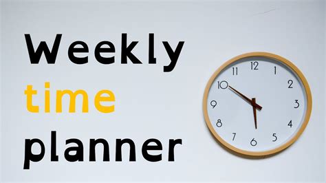 Time management - Weekly planner - YouTube