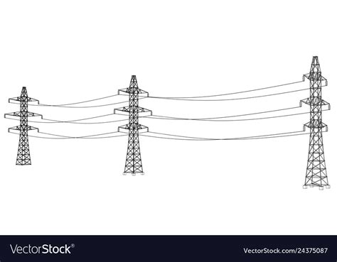 Electric pylons or towers concept Royalty Free Vector Image