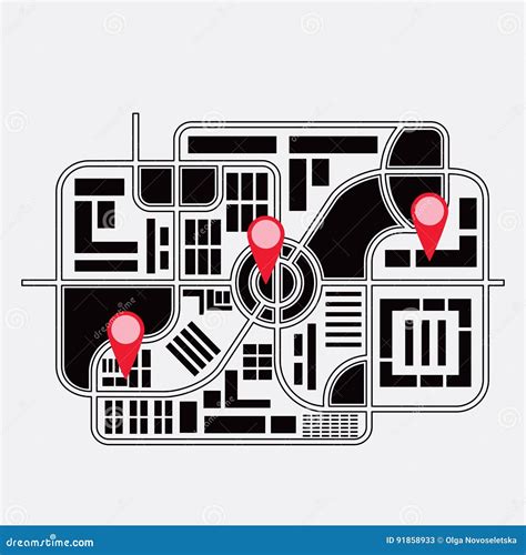 City map icon stock vector. Illustration of concept, dark - 91858933