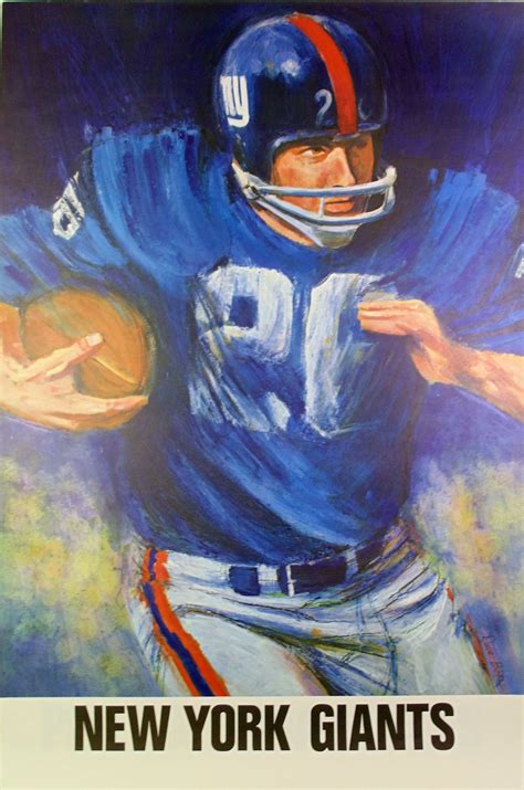 Vintage Giants 1960s NFL poster art by David Boss Ny Giants Football ...