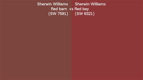 Sherwin Williams Red barn vs Red bay side by side comparison