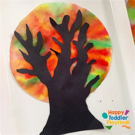 Coffee Filter Tree Craft - Happy Toddler Playtime