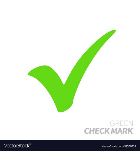 Green check mark Royalty Free Vector Image - VectorStock