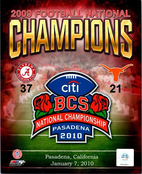 2009 Alabama Crimson Tide National Championship 8x10 Photo PhotoFile Licensed