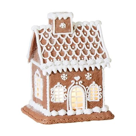 Lighted White Frosting Gingerbread House – Pink Antlers | Gingerbread ...