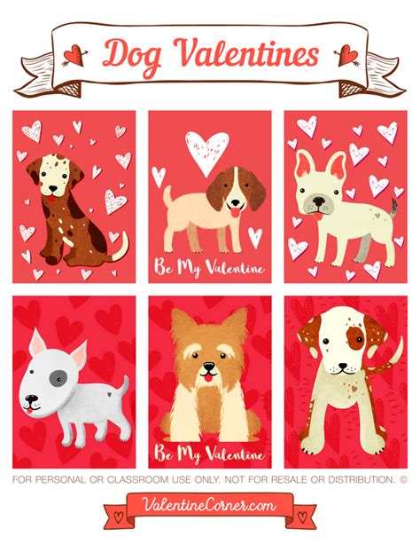 Free printable dog Valentine cards. Download the Valentines in PDF ...