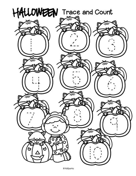 HALLOWEEN Numbers Trace and Count FREE | Halloween preschool, Go math kindergarten, Kindergarten ...