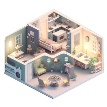 Monochrome Isometric Miniature Living Room Icon Featuring A Flat Tv And Sofa In White 3d ...