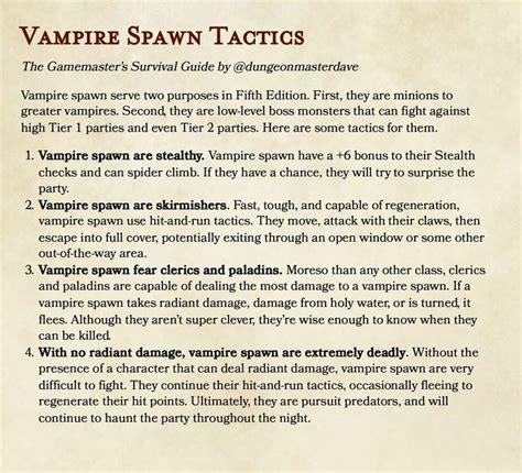 Vampire Spawn Tactics for Dungeons & Dragons Fifth Edition D&D 5e | Dungeons and dragons ...