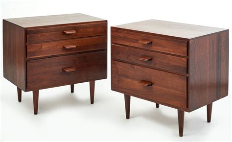 1960s Swedish Walnut Nightstands at 1stdibs