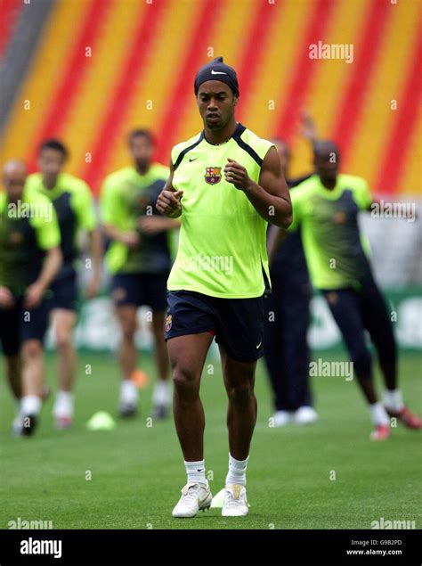 SOCCER Barcelona. Barcelona's Ronaldinho during a training session at ...