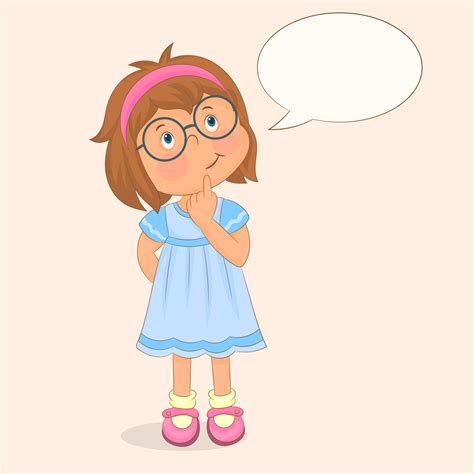 Little Girl Thinking Clipart For Kids