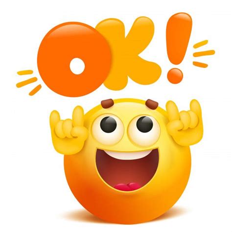 Premium Vector | Ok yellow emoticon cartoon funny emoji character | Happy emoticon, Funny emoji ...