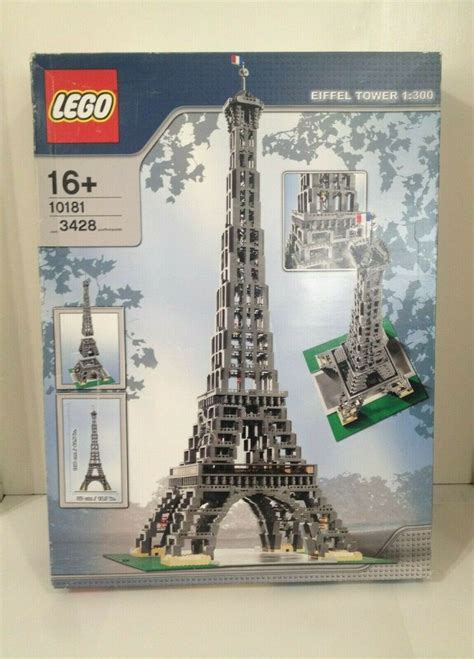 the lego eiffel tower set is in its box