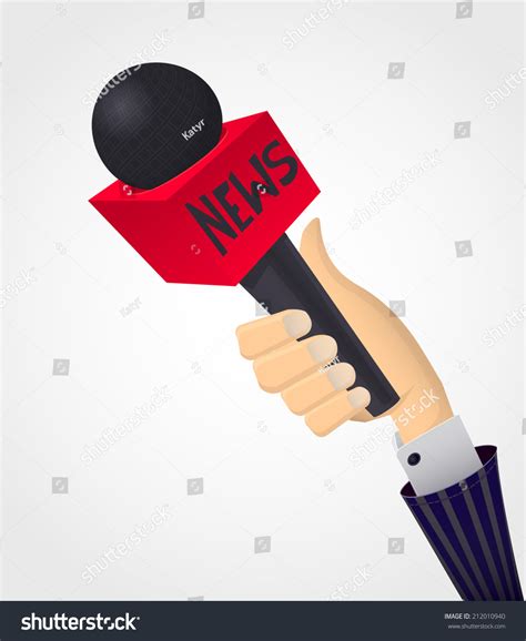 Vector Illustration News Microphone Tv Interwiew Stock Vector 212010940 - Shutterstock