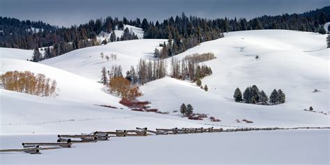 Sawtooth Mountains Winter Snow Fence Line Fine Art Print | Photos by ...