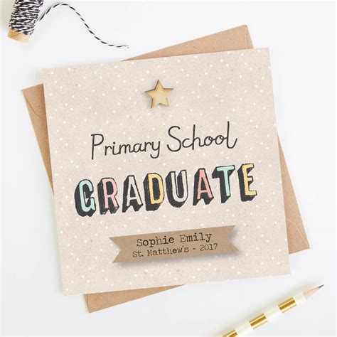 Primary School Graduation Card Personalised By LOOM Weddings | notonthehighstreet.com