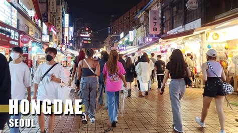 Walking around Hongdae, Seoul (Hongik University Street) | Lively Nightlife Area 4K Walking Tour ...