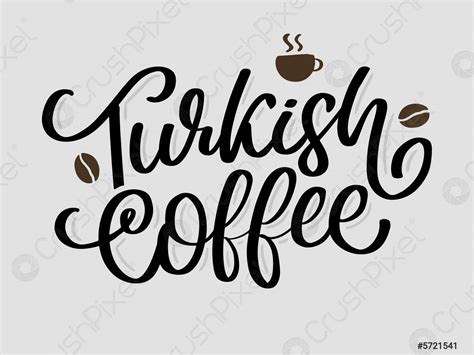Turkish Coffee letter vector logo, typography, sign in black and ...