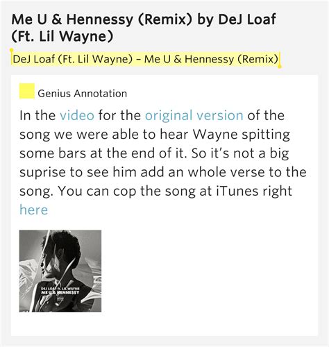 DeJ Loaf (Ft. Lil Wayne) – Me U &.. – Me U & Hennessy (Remix)