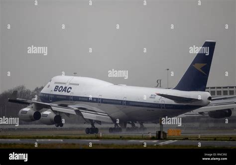 A Boeing 747 in British Overseas Airways Corporation (BOAC) livery, the ...