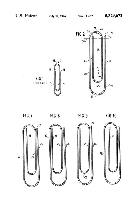 Patent US5329672 - Metal wire paper clip structure - Google Patents