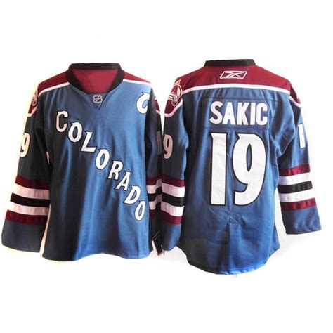 NHL Jerseys Colorado Avalanche 19 Sakic Blue Ice Hockey Jerseys | Colorado avalanche, Ice hockey ...