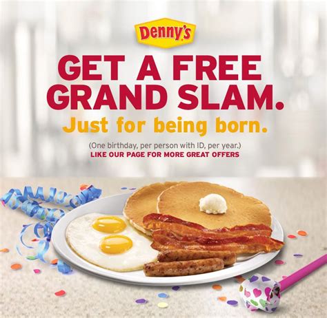 Denny's - Denny's Birthday Slam | First birthdays, Free breakfast ...