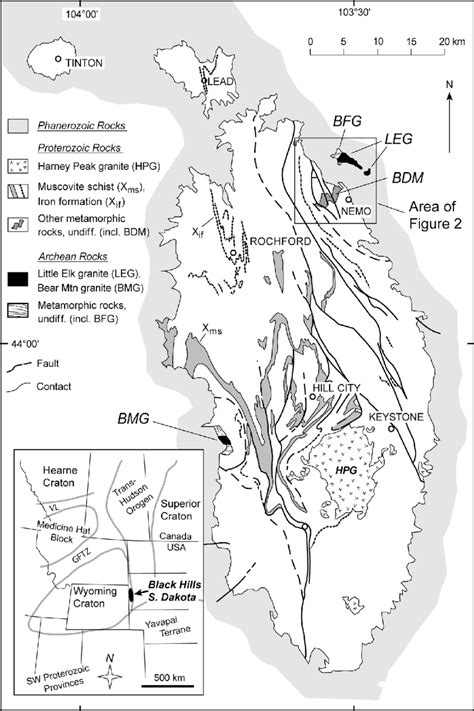 Generalized geologic map of the Laramide Black Hills uplift, South... | Download Scientific Diagram