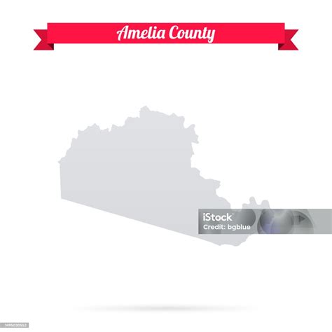 Amelia County Virginia Map On White Background With Red Banner Stock Illustration - Download ...