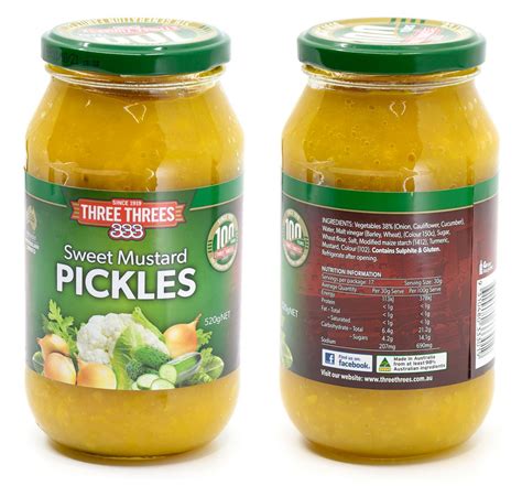 Sweet Mustard Pickles | Three Threes Australia | Spreadable & Regular