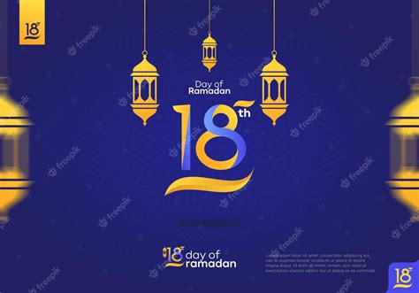 Premium Vector | 18th day of Ramadan logo icon