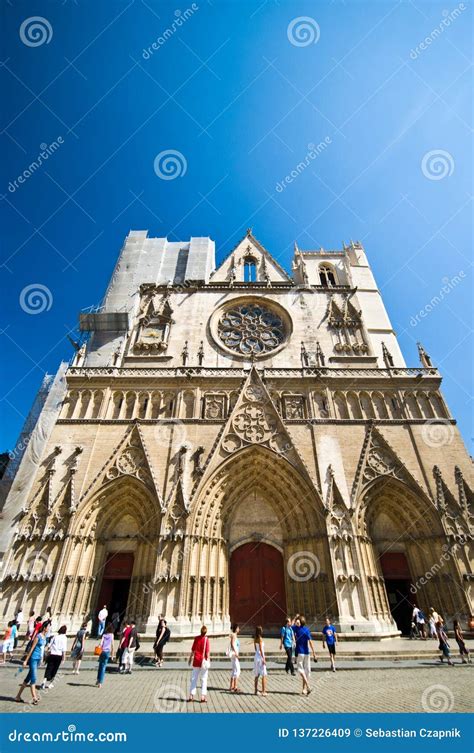 Cathedral Lyon France Painted Stained Glass Stock Photo | CartoonDealer ...