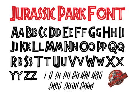 JURASSIC PARK FONT Svg Disney Svg Jurassic Park Alphabet | Etsy