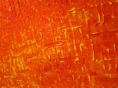 Orange Abstract Painting Large Textured Modern Yellow Accents Original Palette Knife Art Fire ...