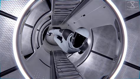 Animation of SpaceX Starship interior concept by DeepSpaceCourier | human Mars