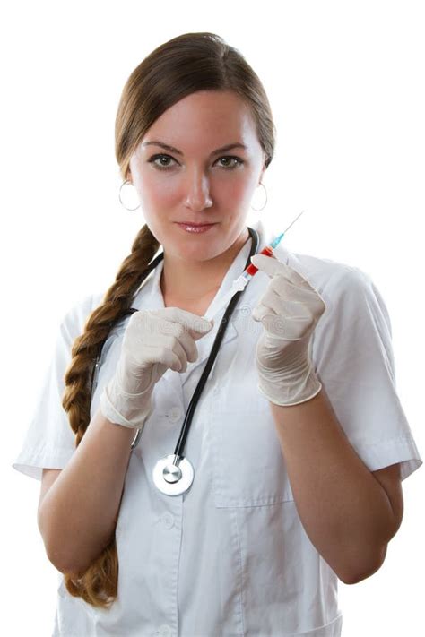 Female Medical Doctor or Nurse with Syringe Stock Image - Image of equipment, hospital: 23202955
