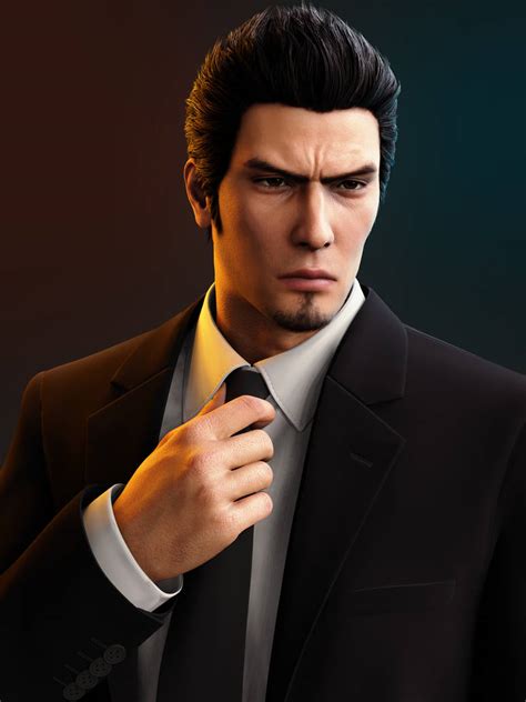 Kiryu Render 5 - Yakuza 6 Black Suit Render by VirtualBeef on DeviantArt