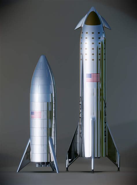 SpaceX Starhopper, Starship and Super Heavy model comparison by Kimi Talvitie | human Mars