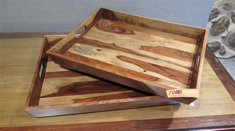 2 Wood Serving Trays, 20" x 16" - Oahu Auctions