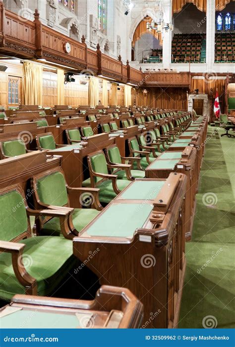 Canadian Parliament: the House of Commons Stock Photo - Image of clock ...