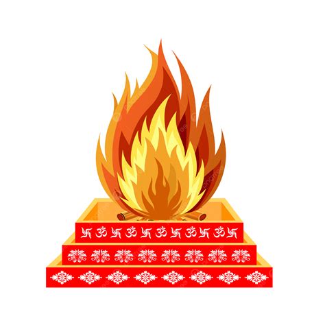 Indian Hindu Wedding Mandap Fire Design Havan Kund Homam Vector, Indian ...