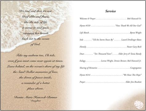 Memorial Service Program Template Word