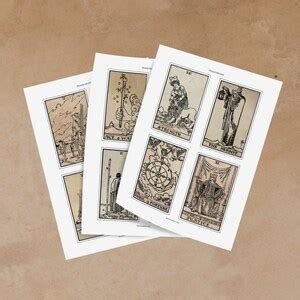 PRINTABLE Rider-waite Tarot Cards vintage Background Printable Card ...