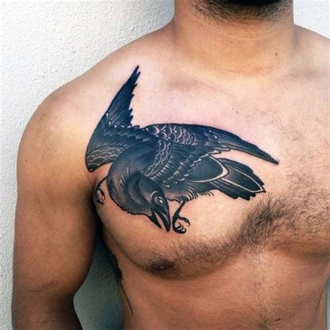 40 Traditional Crow Tattoo Designs For Men - Old School Birds